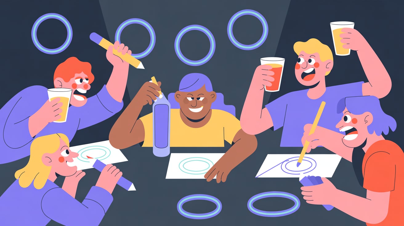 Circle Drawing Drinking Game: Who Draws Best After Shots?